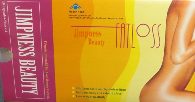 Billede af det ulovlige produkt: Jimpness Beauty Fat Loss