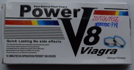 Billede af det ulovlige produkt: Power V8 Viagra