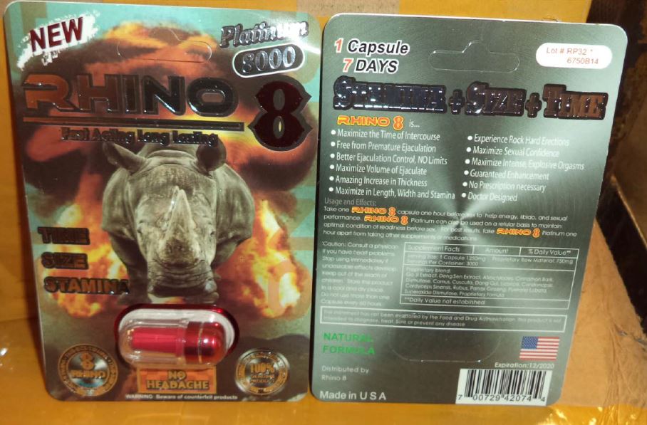 Billede af det ulovlige produkt: Rhino 8 Platinum 8000