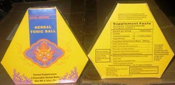 Billede af det ulovlige produkt: Royal Dragon Herbal Tonic Ball