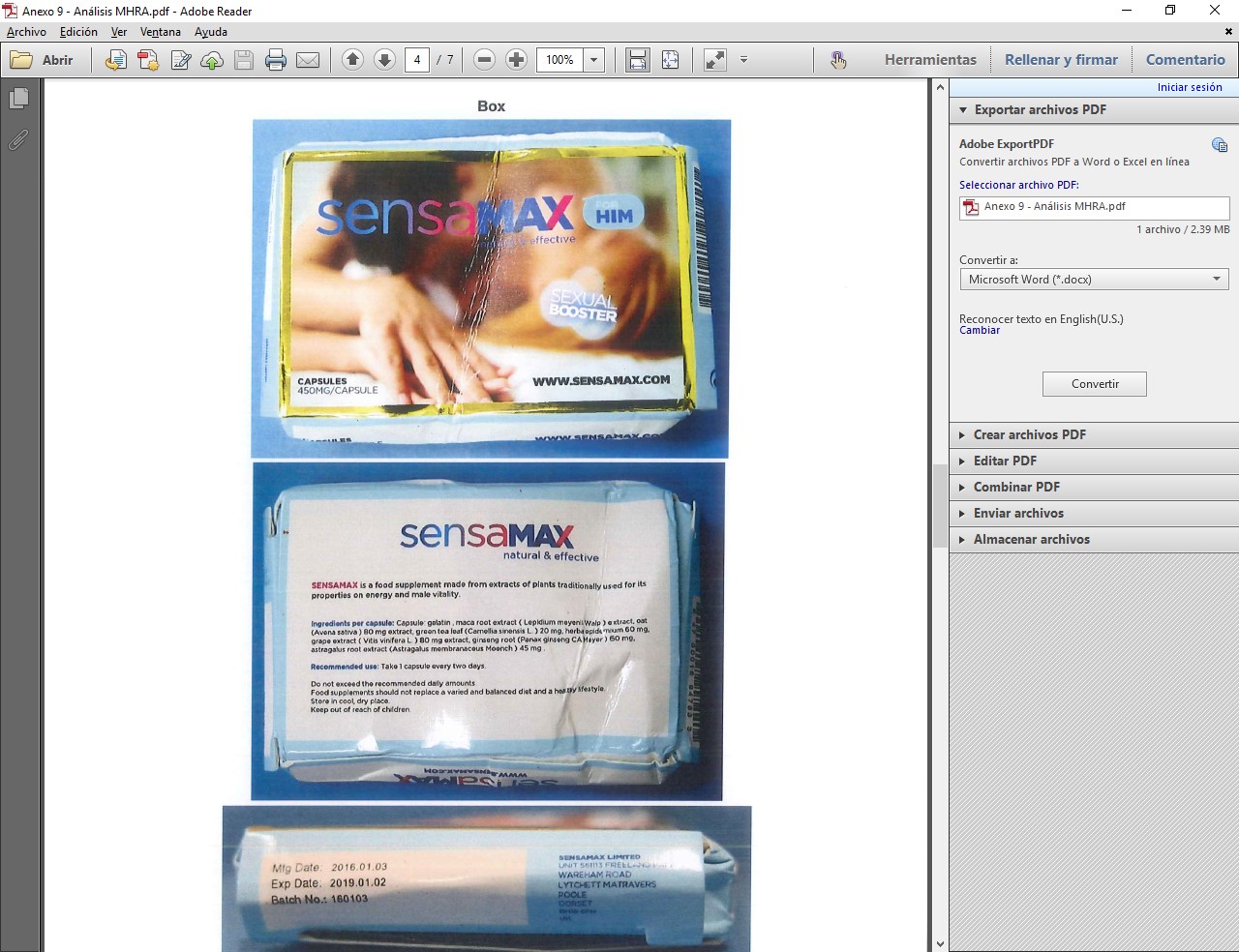 Image of the illigal product: Sensamax For Him