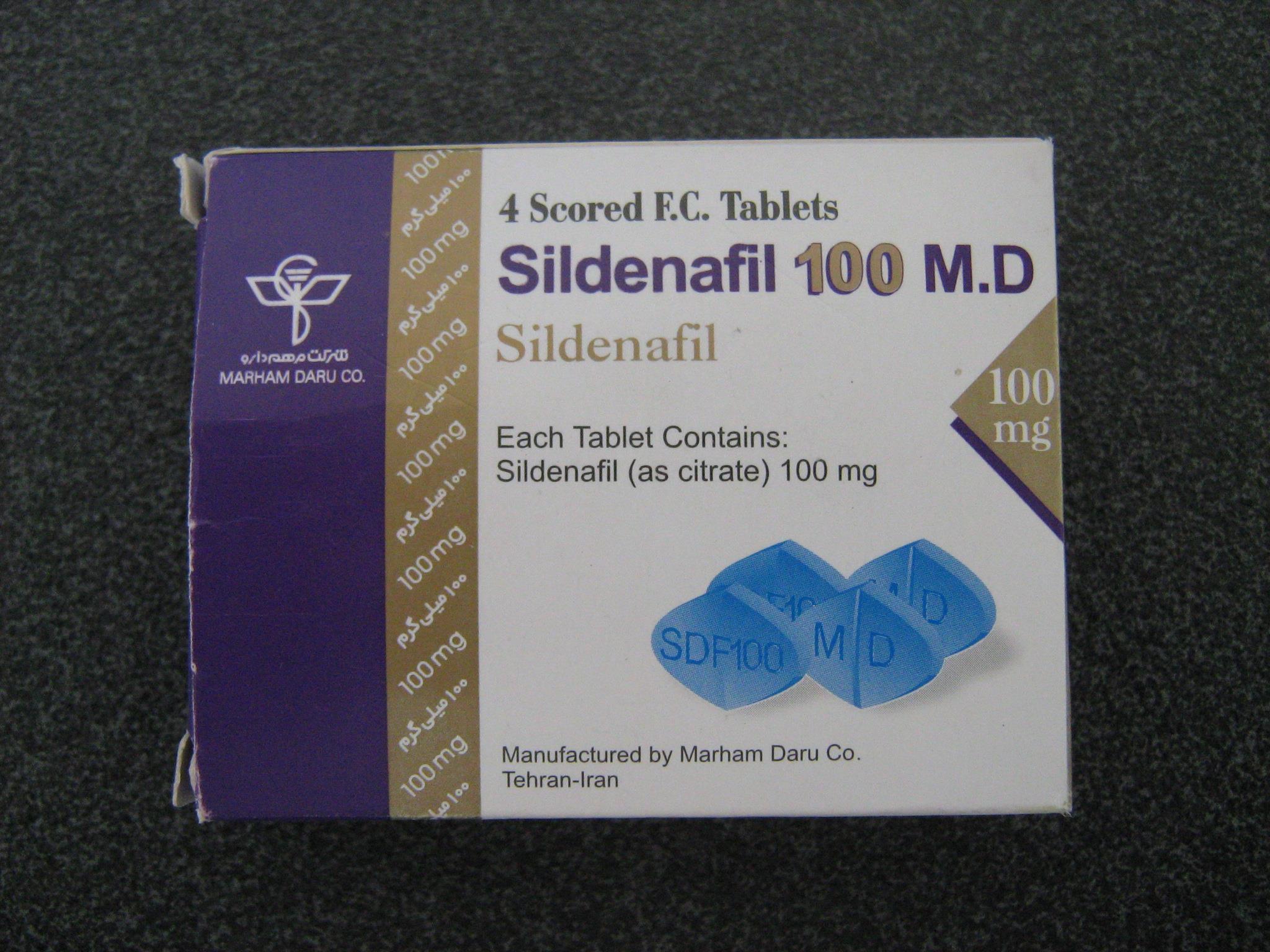 Image of the illigal product: Sildenafil 100 M.D.