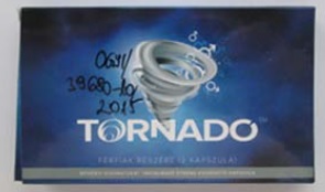 Billede af det ulovlige produkt: Tornado capsules