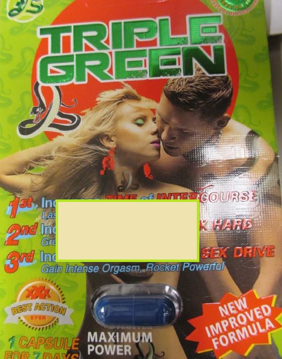 Billede af det ulovlige produkt: Triple Green capsules