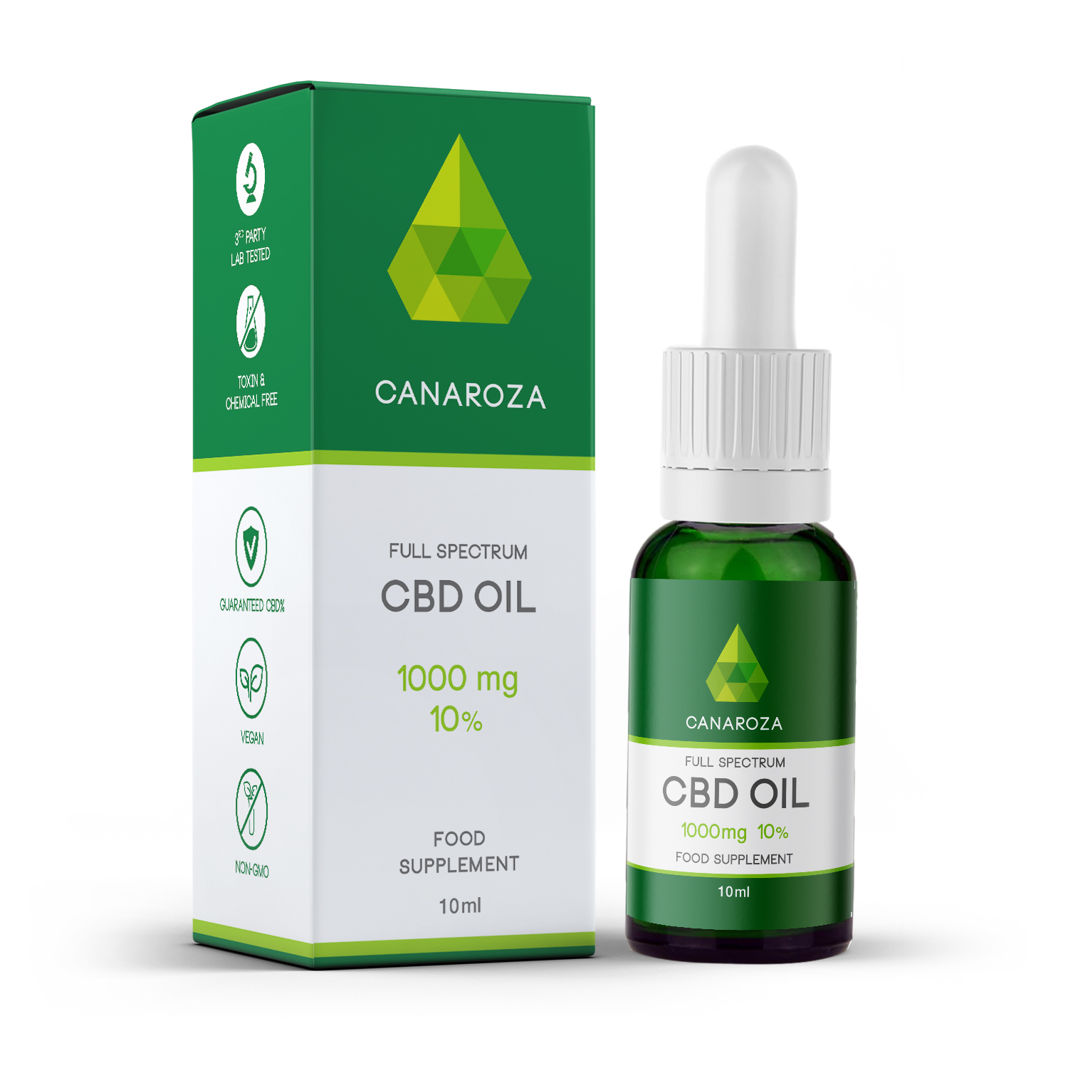 Billede af det ulovlige produkt: Canaroza CBD Oil (1000 mg / 10%)