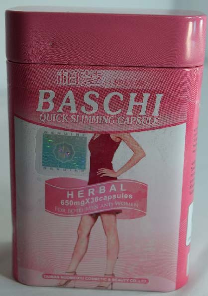 Billede af det ulovlige produkt: Baschi Quick Slimming Capsule