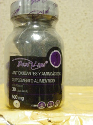 Billede af det ulovlige produkt: Best Line Antioxidantes y Aminoacidos Suplemento
