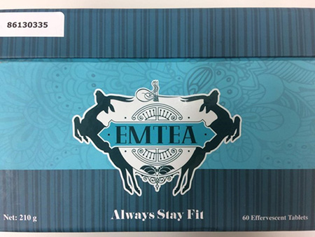 Billede af det ulovlige produkt: EMTEA slanke-te