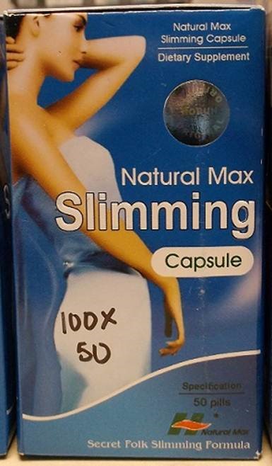 Billede af det ulovlige produkt: Natural Max Slimming Capsules
