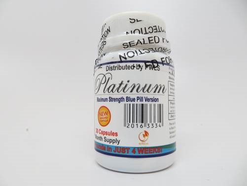 Billede af det ulovlige produkt: Platinum Maximum Strength Blue Pill Version
