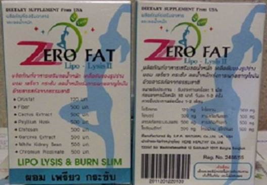 Billede af det ulovlige produkt: Zero Fat